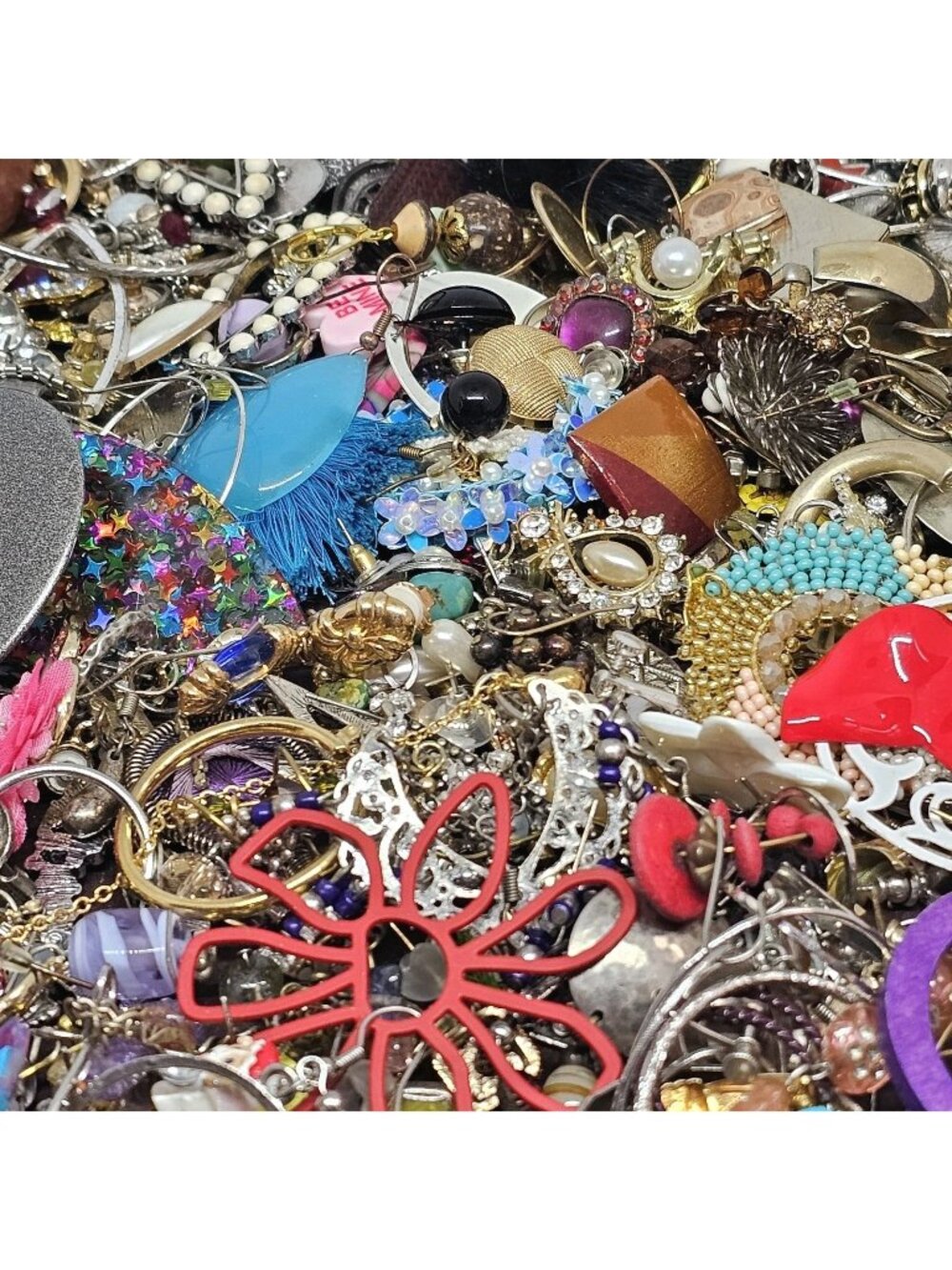 2 lbs Single Earrings Lot for Crafts Repurpose Upcycle Job Mismatched A1